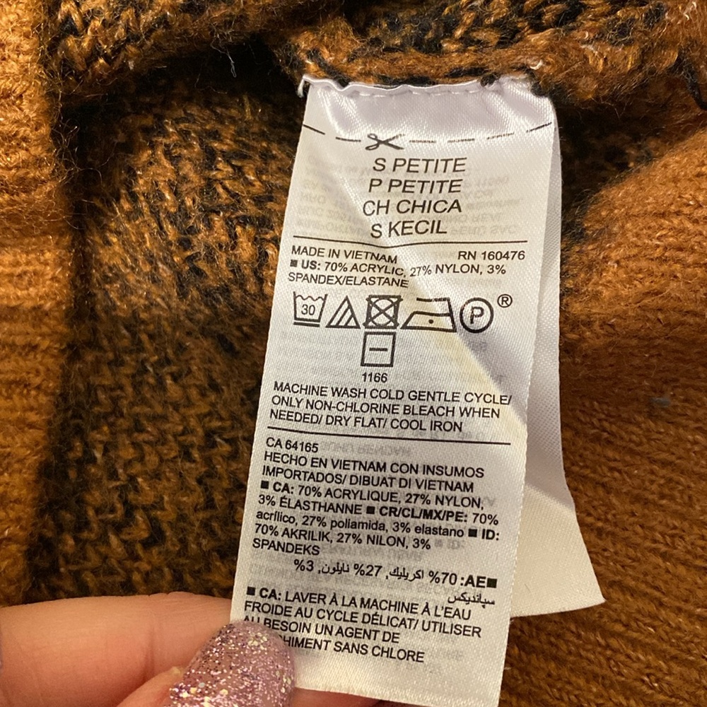 Old Navy Leopard Animal Print Sweater Petite Small - Picture 4 of 8